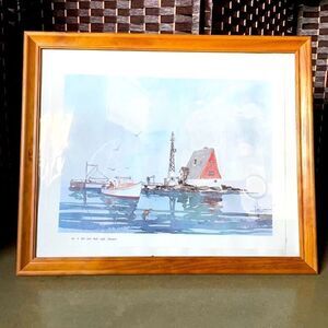 Paul Loring Old Gull Rock Light, Newport Matted and Framed Print